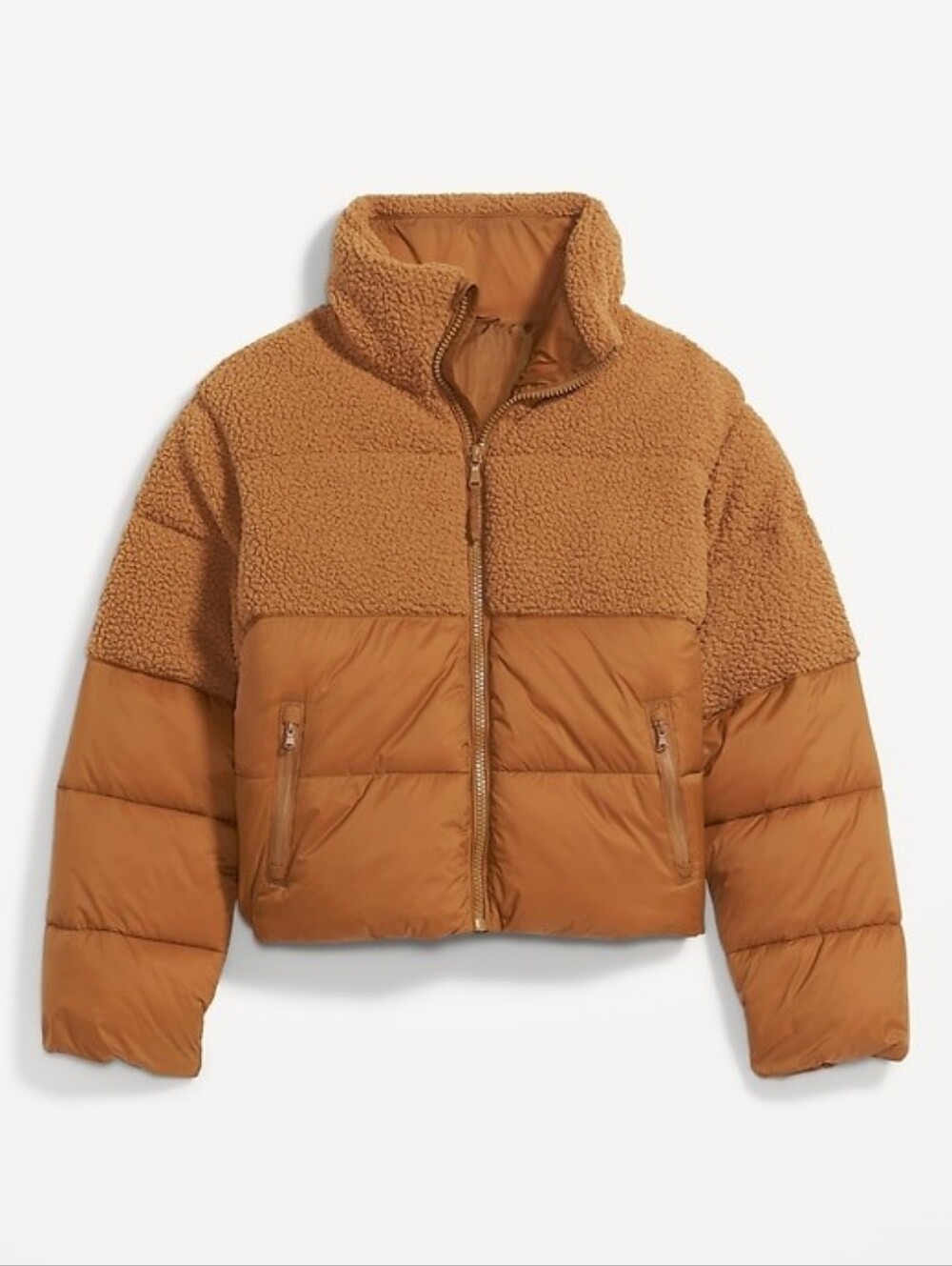 Women’s Camel Sherpa Puffer Jacket - Picture 2 of 4